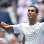 Felix Auger-Aliassime celebrates