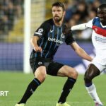 Club Brugge's Brandon Mechele and Rangers' Mohamed Diomande