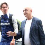 Manažér Tottenham Thomas Frank a teraz predseda predsedu Spurs Daniel Levy (vpravo).