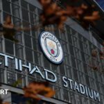 A general view outside Etihad Stadium