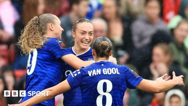 WSL LIVE: Hodnotenia, skupinové informácie a aktualizácie zo 4 oblekov pozostávajúcich z Liverpoolu vs Everton, Manchester United V Leicester, Brighton v Aston Suite a Tottenham V West Pork. 

