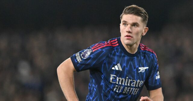 Viktor Gyokeres počas zápasu Premier League medzi Fulhamom a Arsenalom v Craven Cottage. 