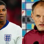 Londýn, Anglicko - 9. októbra: Marcus Rashford z Anglicka počas medzinárodného priateľského zápasu medzi Anglickom proti Walesu na štadióne Wembley 9. októbra 2025 v Londýne v Anglicku. (Foto: Crystal Pix/Mb Media/Getty Images)
