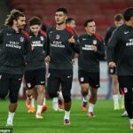 Atlético Madrid v pondelok večer trénovalo v Emirates, ale nemohlo použiť horúce sprchy