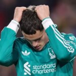 Florian Wirtz z Liverpoolu reaguje počas zápasu Premier League na Gtech Community Stadium v ​​Londýne. Dátum fotografie: sobota 25.10.2025.