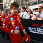 Lando Norris, Charles Leclerc a Lewis Hamilton na Autodromo Hermanos Rodriguez. Zdroj: Getty