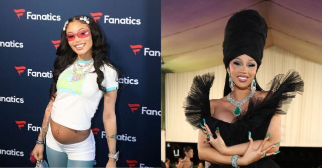 Coi Leray osloví Cardi B a pustí ju do 'Am JW Anderson – predný rad – LFW február 2023 (zdroj obrázka: Getty)