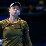 Elena Rybakina of Kazakhstan in action at the Pan Pacific Open in Tokyo