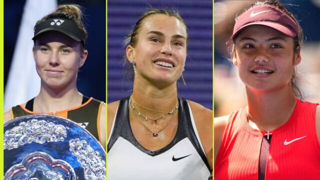 Emma Radacanu a Alex Eala stúpanie, Linda Noska +10, Aryna Sabalenka vedúca 

