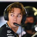 George Russell z Mercedesu a Alexander Albon z Williamsu na Autodromo Hermanos Rodriguez. Zdroj: Getty