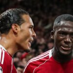 Ibrahima Konate a Virgil van Dijk.