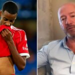 Hugo Ekitike a Alexander Isak z Liverpoolu počas zápasu Premier League medzi Liverpoolom a Manchestrom United na Anfielde 19. októbra 2025 v Liverpoole v Anglicku