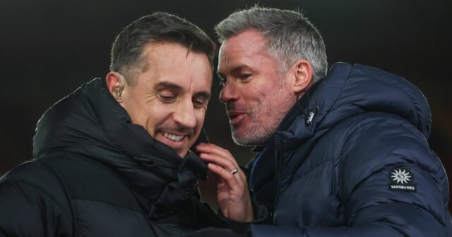 Odborníci Sky Sports Gary Neville a Jamie Carragher.