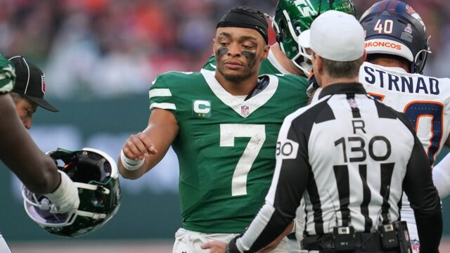 Jets 'Aaron Glenn chráni oblasť Justina po Bad Play vs Broncos 

