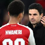Mikel Arteta, manažér Arsenalu, čelí médiám po víťazstve nad Brightonom v Ligovom pohári