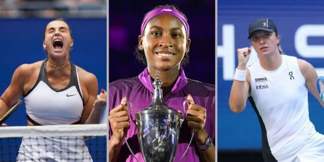 Coco Gauff počas tréningu v Rijáde v Saudskej Arábii pred finále WTA 2025 (Zdroj: Getty)