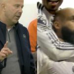 Konflikt medzi Liverpoolom a Guy Utd v úvodnej minúte, keď Arne Port dymí kvôli cieľu Bryana Mbeuma|Futbal|Športová aktivita