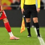 Brennan Johnson z Walesu prenasleduje potkana z ihriska počas skupiny J FIFA Majstrovstvá kvalifikácie 2026