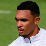 Trent Alexander-Arnold je videný počas tréningu Realu Madrid