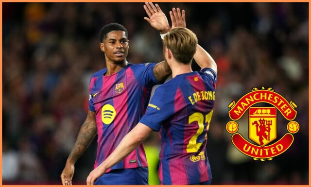 Marcus Rashford oslavuje víťazstvo Barcelony nad Olympiacos