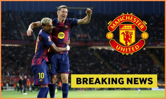 Robert Lewandowski oslavuje gól Barcelony