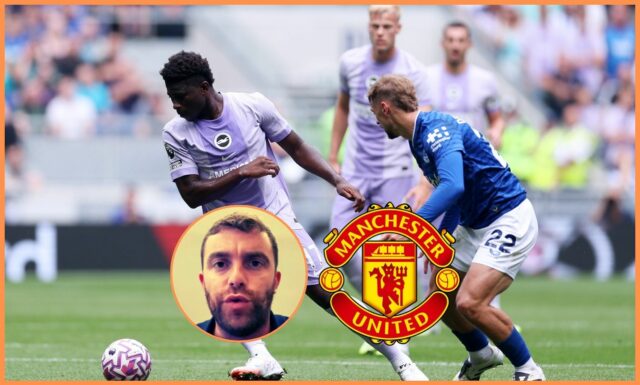 Carlos Baleba z Brightonu kontroluje predzápas na ihrisku