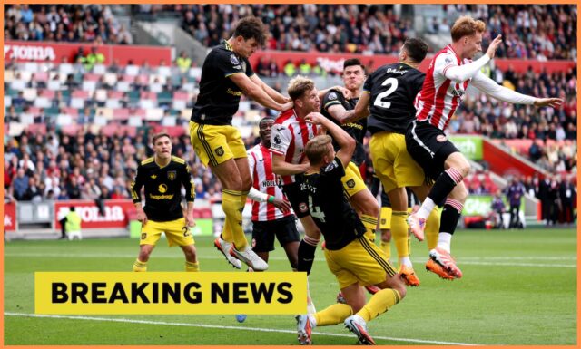 Harry Maguire v akcii pre Man United proti Brentforde