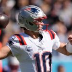 Patriots' Drake Maye spojenie poznámku, ktorú vytvoril Tom Brady v zisku Titans