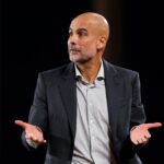Pep Guardiola, manažér Manchester City, počas zápasu proti Monako