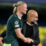 Erling Haaland a Pep Guardiola po víťazstve uprostred týždňa vo Villarreale