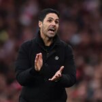 Manažér Arsenalu Mikel Arteta počas zápasu Premier League medzi Arsenalom a Crystal Palace na Emirates Stadium 26. októbra 2025 v Londýne, Anglicko