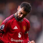 Bruno Fernandes počas zápasu Premier League medzi Manchestrom United a Sunderlandom na Old Trafford.
