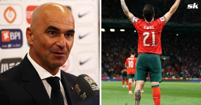Roberto Martinez reaguje ako Ruben Neves Hodnotenie, ktorý získal cieľ pre Portugalsko po transformácii čísla jeho bundy na počesť neskorého Diogo Jota. 

