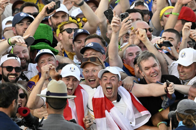 Screenshot reakcií ventilátora z príspevku PGA Tour na Instagrame (cez Instagram)
