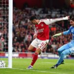 Gabriel Martinelli scores his side's first goal