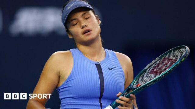 Emma Raducanu with her eyes closed