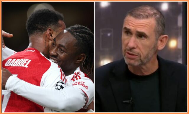 Gabriel Magalhaes oslavuje gól za Arsenal proti Atléticu Madrid