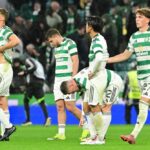 Keltskí hráči reagujú počas porážky Európskej ligy 2-0 v Braga