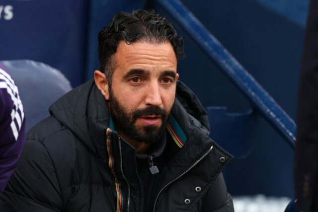 Manchester, Anglicko - 14. september: Manchester United manažér Ruben Amorim počas zápasu Premier League medzi Manchester City a Manchester United na štadióne Etihad 14. septembra 2025 v Anglicku v Manchestri. (Foto: Shaun Brooks - CameraSport prostredníctvom Getty Images)