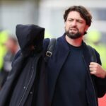 Falkirk, Škótsko - 4. októbra: Manažér Rangers Russell Martin je videný pred zápasom Premier League medzi Falkirk a Rangers na štadióne Falkirk 4. októbra 2025 vo Falkirk v Škótsku. (Foto: Ian Macnicol/Getty Images)