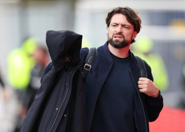 Falkirk, Škótsko - 4. októbra: Manažér Rangers Russell Martin je videný pred zápasom Premier League medzi Falkirk a Rangers na štadióne Falkirk 4. októbra 2025 vo Falkirk v Škótsku. (Foto: Ian Macnicol/Getty Images)