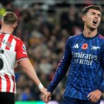 Martin Zubimendi počas zápasu Sunderland vs Arsenal