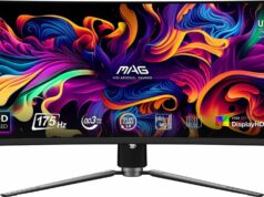 34-palcový zakrivený herný monitor MSI MAG QD-OLED dostupný za najnižšiu cenu na NewEgg na čierny piatok 2025 MSI MAG 341CQP je zakrivený monitor (obrázok cez MSI)