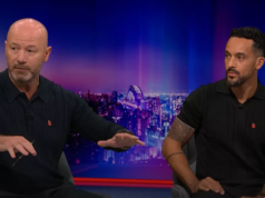 Alan Shearer a Theo Walcott sa nezhodujú v názore na hlavný moment Arsenal VAR verzus Sunderland Alan Shearer a Theo Walcott v zápase dňa