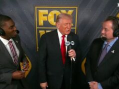 Analytik Cringe Fox Sports Jonathan Vilma roztrhal za to, že vnútil vtip TikTok do rozhovoru s Donaldom Trumpom NFL Jonathan Vilma (vľavo) urobil dva odkazy „6-7“ v rozhovore s Donaldom Trumpom na Fox Sports