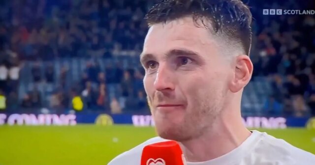 Andy Robertson bojuje so slzami, keď vzdáva hold Diogovi Jotovi po tom, čo sa Škótsko kvalifikovalo na majstrovstvá sveta

