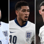 Harry Kane, Jude Bellingham and Phil Foden