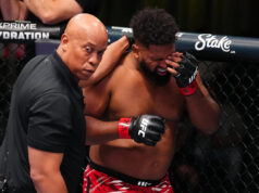 Ante Delija podal formálnu sťažnosť, ale Nevada tvrdí, že súboj Walda Cortesa a Acostu bol zvládnutý „perfektne“ LAS VEGAS, NEVADA - 1. NOVEMBER: (LR) Chorvát Ante Delija udrel Walda Cortesa Acostu z Dominikánskej republiky v zápase ťažkej váhy počas podujatia UFC Fight Night na UFC APEX 1. novembra 2025 v Las Vegas v Nevade. (Foto Chris Unger/Zuffa LLC)