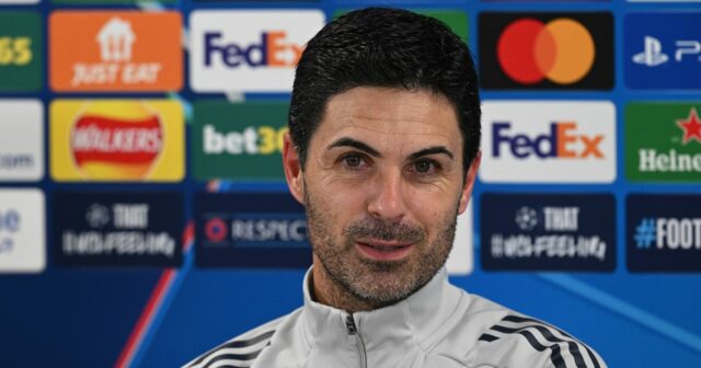 Manažér Arsenalu Mikel Arteta počas tlačovej konferencie Arsenalu v Sobha Realty Training Center 20. októbra 2025 v London Colney v Anglicku.