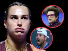Aryna Sabalenka kritizuje fanúšikov po tom, čo vychovala Billieho Jean Kinga vo vyhlásení „bez vtipov“ o Battle Of The Sexes s Nickom Kyrgiosom Nick Kyrgios na ESPN On Disney+ Launch Party v Sydney v Austrálii začiatkom roku 2025 (zdroj: Getty)